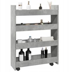 VidaXL Keskeny segédkocsi, 4 szintes, betonszürke (8721158400604)