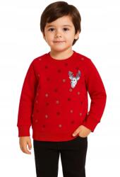 Redar Gyerek Karácsonyi Pulóver Piros Hímzés Mikulás Karácsony 110 (Bluza dziecięca ŚWIĄTECZNA CZERWONA)