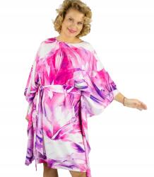 Agrafka Színes Ruha pillangó tunika megkötős derékkal Aurora unisize (5905756093090)