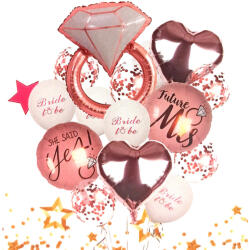  Lánybúcsú lufi szett Rosegold 15db-os