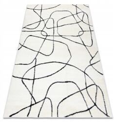 Dywany Łuszczów Modern Nappali Szőnyeg Mode Absztrakt Labirintus krém/fekete 180x270 cm (AN113)