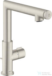 Hansgrohe AXOR UNO Select 220 magasított mosdó csaptelep automata leeresztővel, rozsdamentes acél hatású 45016800 (45016800)