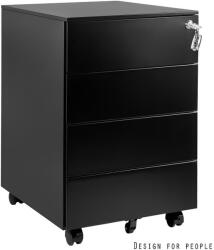 UNIQUE XD-040-4 görgős konténer, fekete