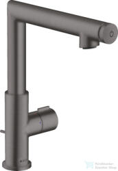 Hansgrohe AXOR UNO Select 220 magasított mosdócsaptelep automata leeresztővel, szálcsiszolt fekete króm 45016340 (45016340)