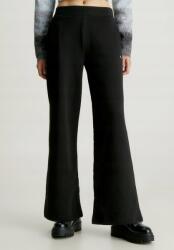 Calvin Klein női nadrág, fekete, hímzett, jelvényes, kötött, trapéznadrág, L-es méret