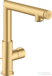 Hansgrohe AXOR UNO Select 220 magasított mosdócsaptelep automata leeresztővel, szálcsiszolt arany hatású 45016250 (45016250)