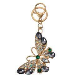 Clayre & Eef Fém kulcstartó pillangós, üveggyönggyel - szep-otthon - 3 090 Ft