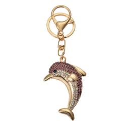 Clayre & Eef Fém kulcstartó delfines, üveggyönggyel - szep-otthon - 2 130 Ft