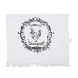 Clayre & Eef Konyhai kéztörlő 40x66cm Fekete kakasos