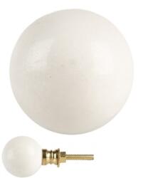 Clayre & Eef Fehér gömb kerámia ajtógomb 3cm