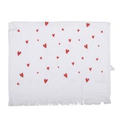 Clayre & Eef Konyhai kéztörlő 40x66cm Hearts