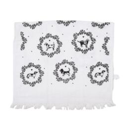 Clayre & Eef Konyhai kéztörlő 40x66cm Lovely Grey Dog