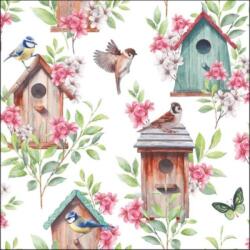 Ambiente Wooden birdhouses papírszalvéta 33x33cm, 20db-os