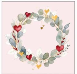 Ambiente Eucalyptus wreath pink papírszalvéta 25x25cm, 20db-os
