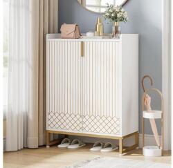 Tribesigns fehér 5 polcos cipősszekrény - MDF, zárt ajtók, 75×35×105 cm