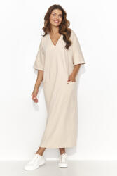 Numinou Laza hosszú ruha zsebekkel NU473 | világos bézs