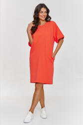 Makadamia Rövid, bő ujjú Makadamia ruha | korall