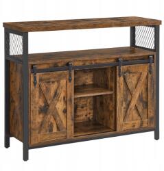 VASAGLE Konyhai komód tolóajtókkal, vintage, fekete, barna, 33x100x80 cm (LSC092B01)