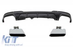 KITT Dupla kipufogóvéges diffúzor BMW F10 F11 11-17 modellekhez, kipufogóvég, M-performance dizájn (CORDBMF10MPDOTHPBTYA)