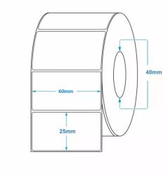  CÍMKE 25x60 mm nyomatlan, matt 2500db/tekercs (CIM25X60_) - tonerpiac