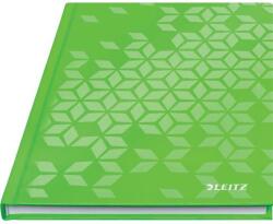 Leitz Beíró, A5, vonalas, 80 lap, keményfedeles, LEITZ "Wow", zöld (46271054) - tonerpiac