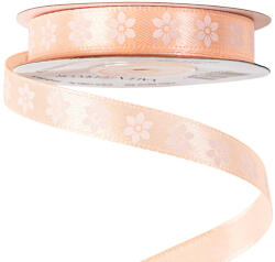 Valex Decor Virágmintás szatén szalag 12mm x 20m - Barack (BR12-84)