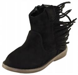  Lány bokacsizma gyerek cowboy csizma cipzáras 55-113S r22 (55-113S black)