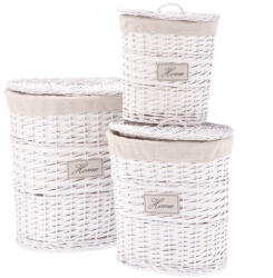 AdTrend Set 3 cosuri rufe alb crem 33 x 23 x 40, 41 x 29, 5 x 48, 49 x 37 x 58 cm (102734)