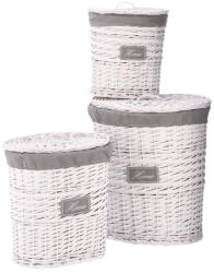 AdTrend Set 3 cosuri rufe alb gri 33 x 23 x 40, 41 x 29, 5 x 48, 49 x 37 x 58 cm (102738)