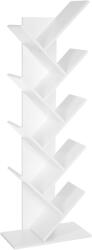 Brius Biblioteca podea 8 etaje rafturi lemn forma v compacta, 25x141x50 cm, design original, alb (EZ-LBC11WTV1) Raft
