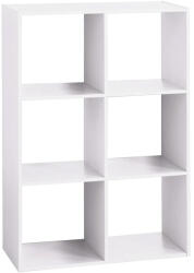 Brius Biblioteca 6 compartimente pal versatila, 68x32x101 cm, design minimalist, alb (JJ-138909C) Raft
