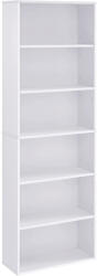 Brius Biblioteca 6 rafturi stil scandinav ajustabile pal, 60x24x179 cm, design minimalist, alb (EZ-LBC169T14) Raft