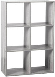 Brius Etajera 6 compartimente pal depozitare eficienta, 68x32x101 cm, design minimalist, gri (JJ-138909A) Raft