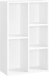 Brius Biblioteca, raft cu 5 unitati de depozitare, pentru living, din lemn, 50x24x80cm, alb (EZ-LBC25WT) Raft