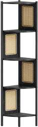 Brius Raft colt boho cadru metalic polite mdf panouri poliratan, 32x32x156 cm, design natural, negru (EZ-LLS588B56) Raft