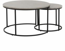 TEMPO KONDELA IKLIN két dohányzóasztal készlet beton/fekete