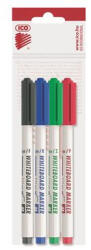 ICO Tábla- és flipchart marker készlet, 1-1, 5 mm, kúpos, ICO Slim M, 4 különböző szín (TICPLSZ4) (9580045004)