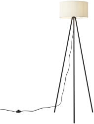 QAZQA Modern állólámpa fehér bársonyernyővel - Luz (110387)