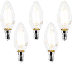 LUEDD 5 db E14 LED izzó szett B35 átlátszó 2, 2W 470lm 2700K (03092)