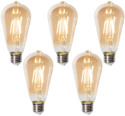 LUEDD 5 db-os E27 szabályozható LED izzó készlet ST64 arany 5W 450 lm 2700K (03207)
