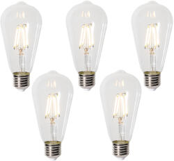 LUEDD 5 darabos E27 dimmelhető LED izzókészlet ST64 átlátszó 5W 600 lm 2700K (03209)