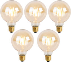 LUEDD 5 db E27 3 fokozatú dimmelhető LED izzó G95 Goldline 5W 530lm 2200K szett (03060)