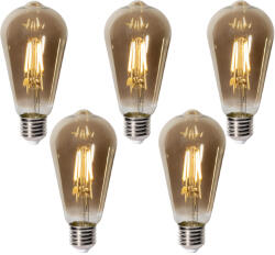LUEDD 5 darabos E27-es dimmelhető LED izzókészlet ST64 füstüveggel 5W 450 lm 2700K (03212)