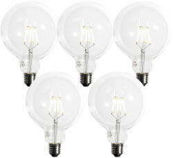 LUEDD 5 db E27 Dimmelhető LED Spirál Filament G125 5W 450lm 2200K (03174)