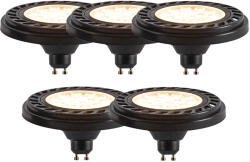 LUEDD 5 db GU10 dimmelhető LED AR111 fekete 8W 600lm 2700K szett (03037)