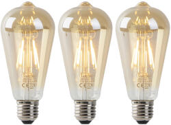 LUEDD 3 db-os készlet E27 LED izzó ST64 arany szürkületi érzékelővel 4W 400lm 2200K (02370)