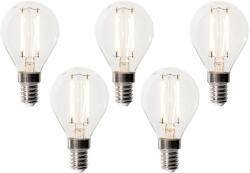 LUEDD 5 darabos E14 dimmelhető LED izzókészlet P45 átlátszó üveg 3W 250 lm 2200K (03223)