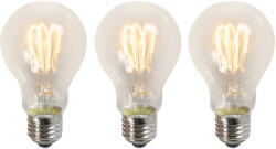 LUEDD 3 db-os készlet E27 LED csavart izzószálú izzók A60 átlátszó 3W 210lm 2200K (02755)