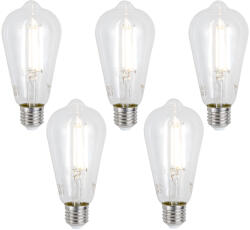 LUUMR 5 db E27 Dimmelhető LED Izzó ST64 Átlátszó 7W 806lm 2700-6500K (03325)