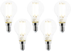 LUEDD 5 db E14-es LED izzó szett P45 átlátszó 2, 2W 470lm 2700K (03093)